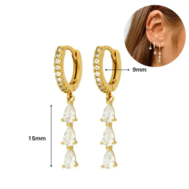 Elegante Ohrringe mit Glitzersteinen, elegant und schön