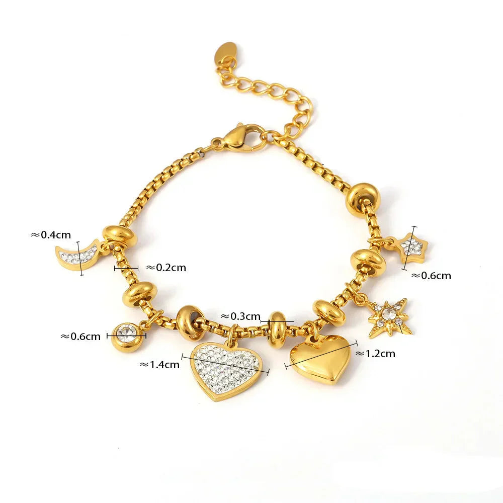 Wunderschönes Bettelarmband/Armkette, mit verschiedenen Charms