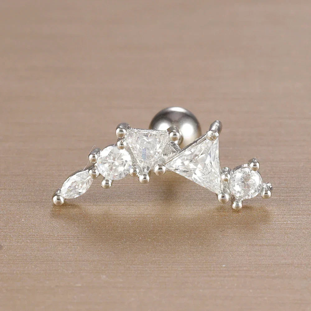 Elegante Ohrringe mit Glitzersteinen und Kugelverschluss