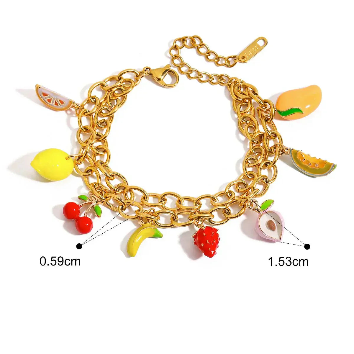 Elegantes Armband mit verschiedenen Frucht - Anhängern