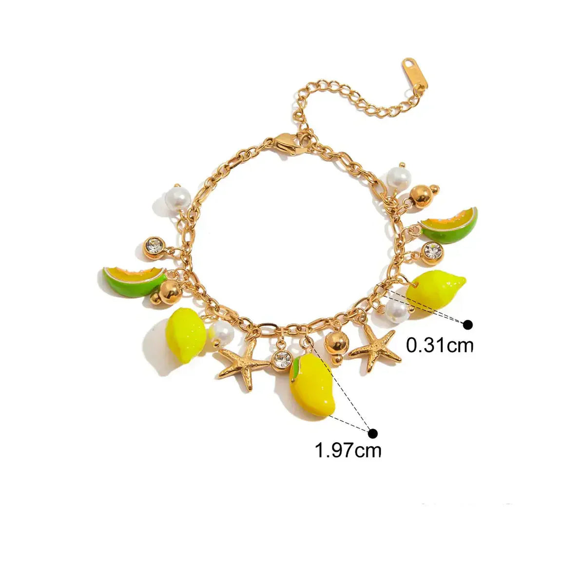 Elegantes Armband mit verschiedenen Frucht - Anhängern