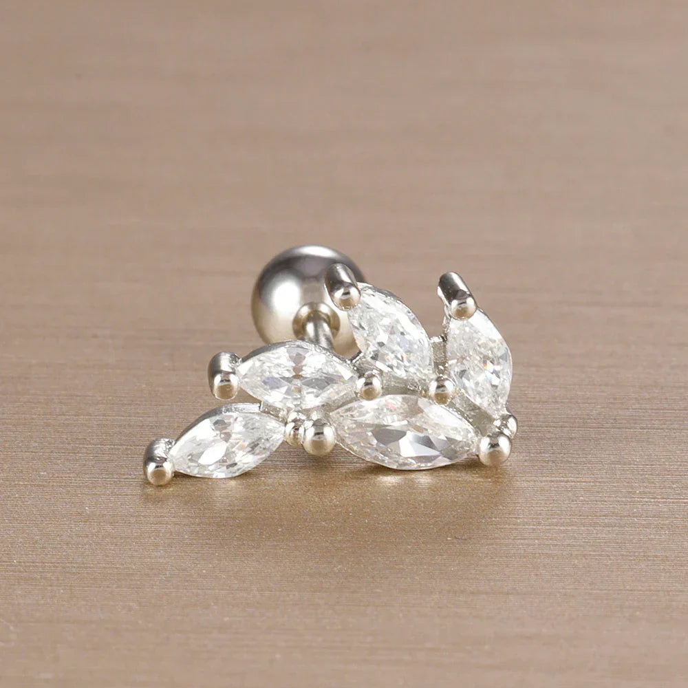 Elegante Ohrringe mit Glitzersteinen und Kugelverschluss