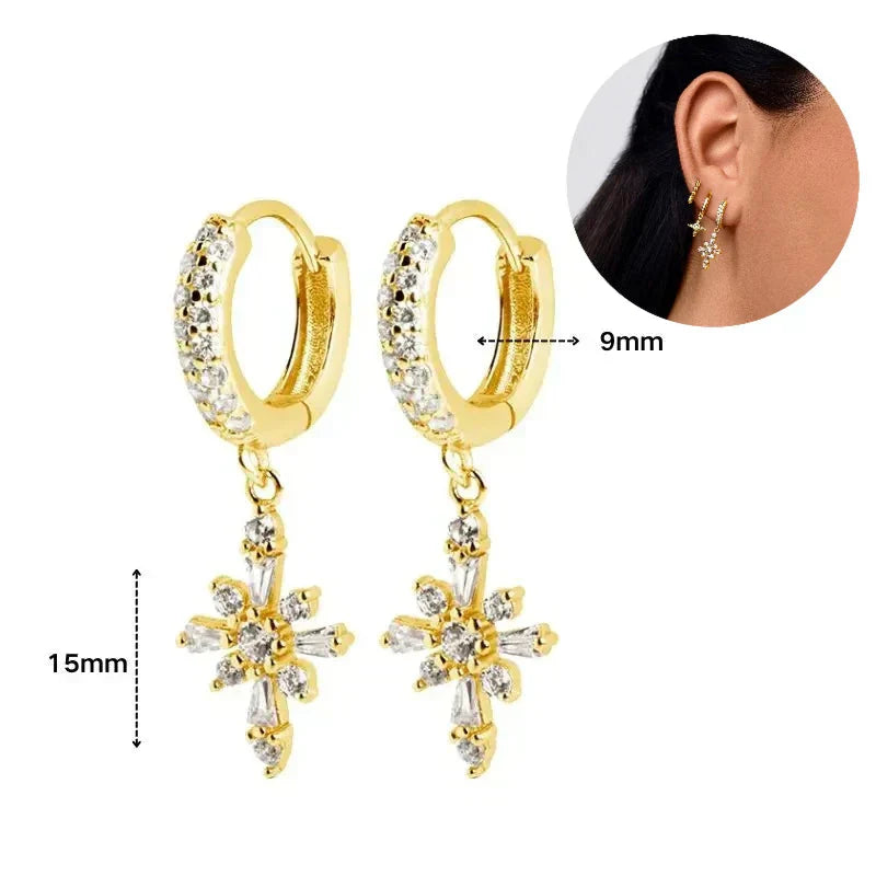 Elegante Ohrringe mit Glitzersteinen, elegant und schön