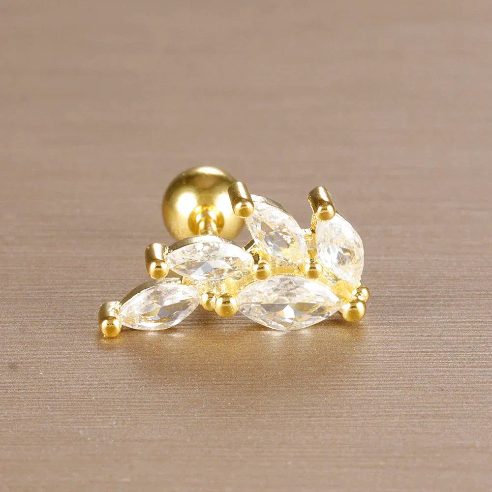 Elegante Ohrringe mit Glitzersteinen und Kugelverschluss