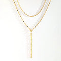 Elegante, doppelreihige Halskette in Gold, Silber