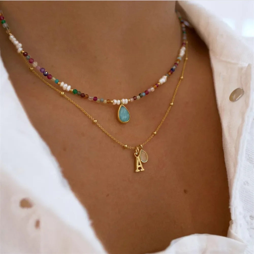 Boho Halsketten mit verschiedenen Anhängern in Gold