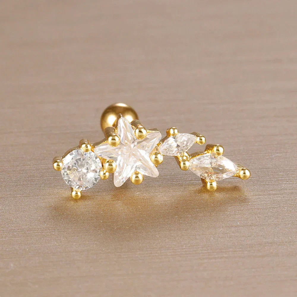 Elegante Ohrringe mit Glitzersteinen und Kugelverschluss