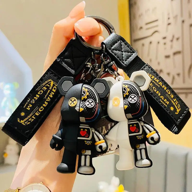 Niedlicher Taschenanhänger, Accessoire in Gold mit Teddybär - Anhänger
