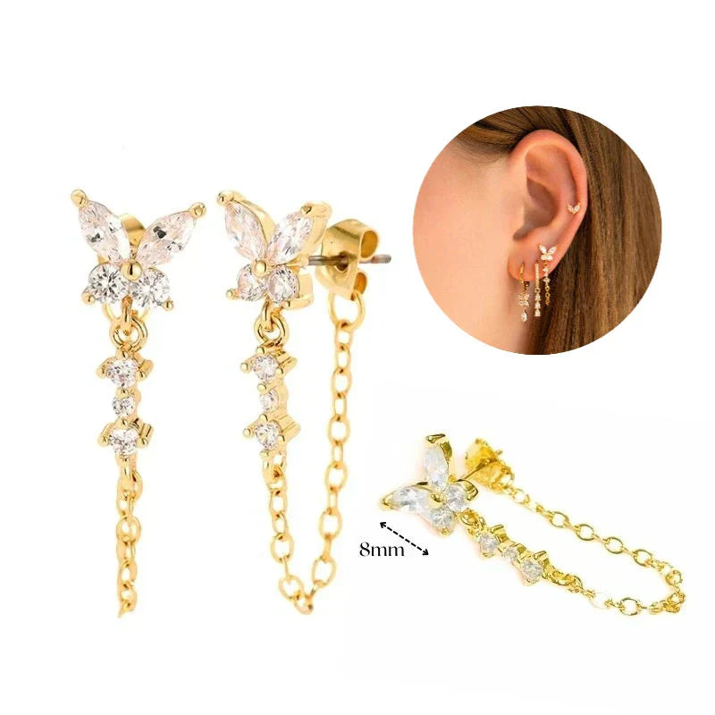 Elegante Ohrringe mit Glitzersteinen, elegant und schön