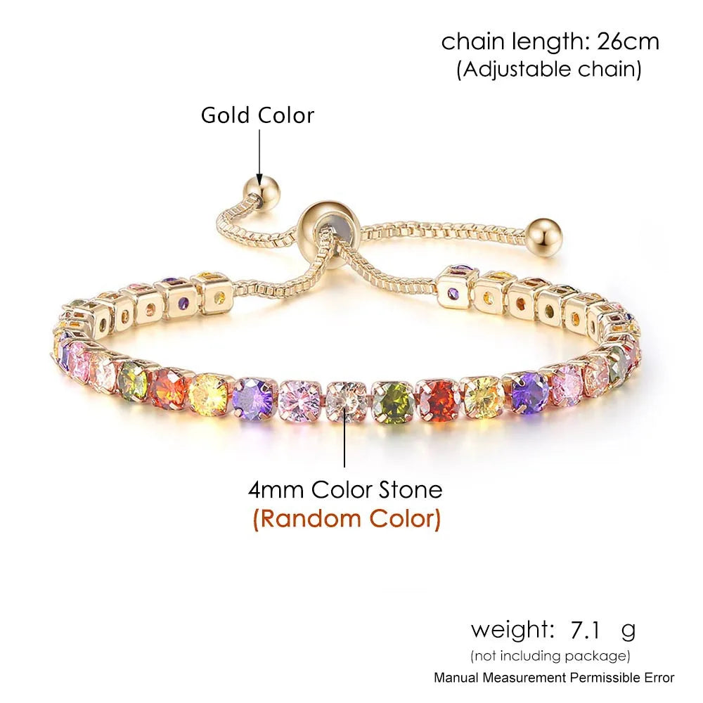 Elegante Armkette/ Armband in Roségold mit farbenfrohen Steinen