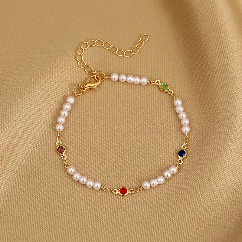 Elegante Armkette/ Armband mit Steinen und Perlen, verschiedene Modelle