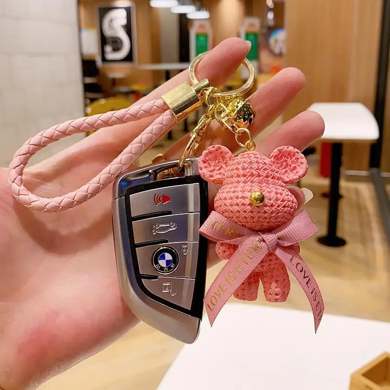 Niedlicher Taschenanhänger, Accessoire in Gold mit Teddybär - Anhänger