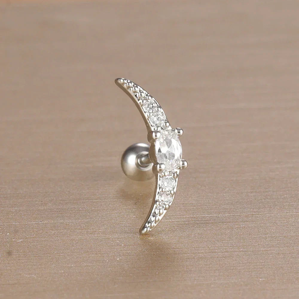 Elegante Ohrringe mit Glitzersteinen und Kugelverschluss