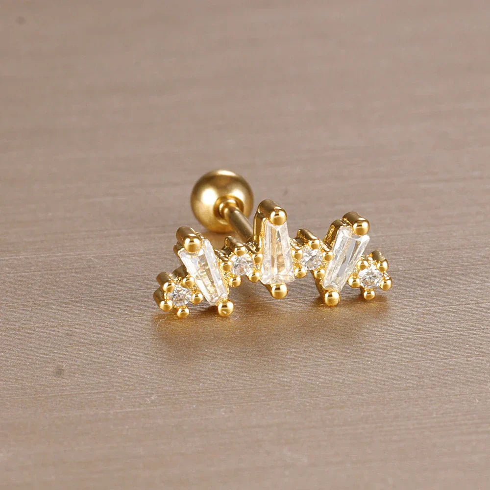 Elegante Ohrringe mit Glitzersteinen und Kugelverschluss