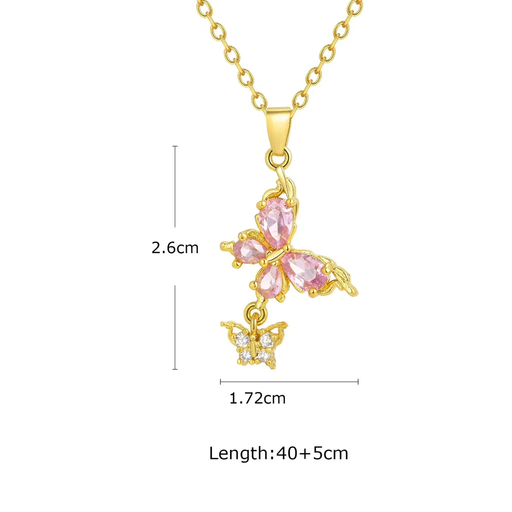 Elegante Halskette mit rosafarbenen Anhängern