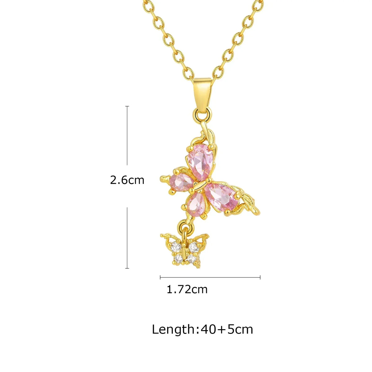 Elegante Halskette mit rosafarbenen Anhängern