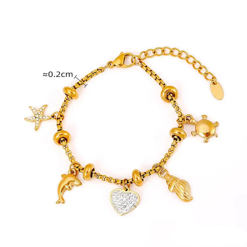 Wunderschönes Bettelarmband/Armkette, mit verschiedenen Charms