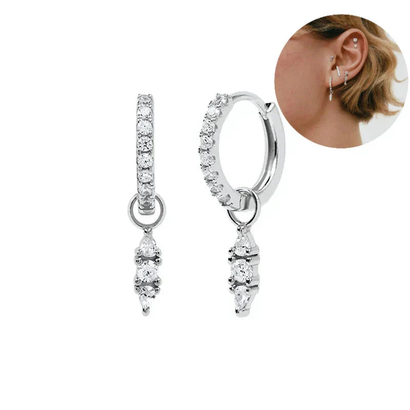 Elegante Ohrringe mit Glitzersteinen, elegant und schön