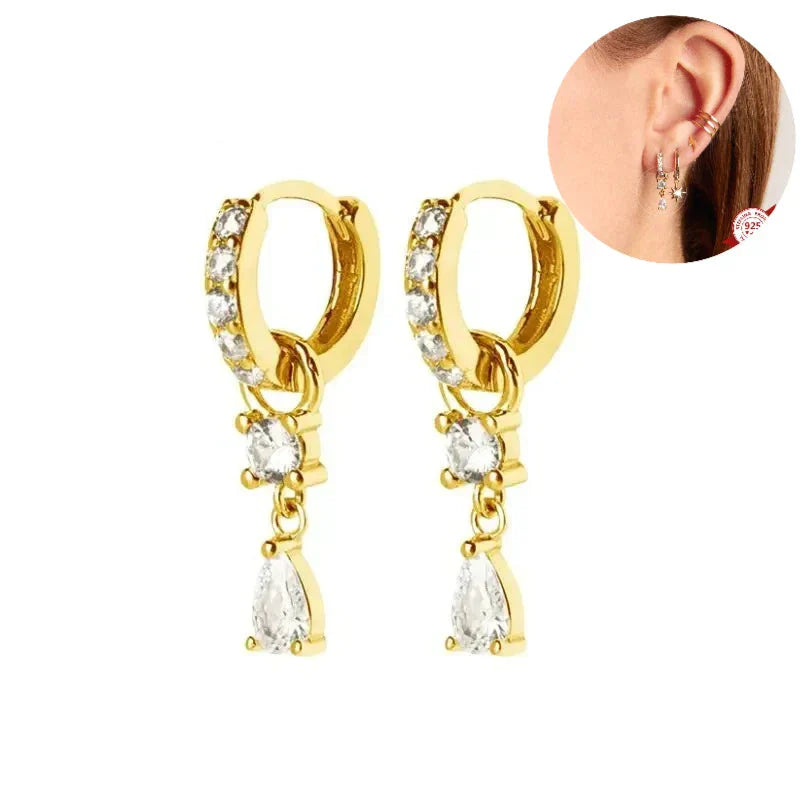 Elegante Ohrringe mit Glitzersteinen, elegant und schön