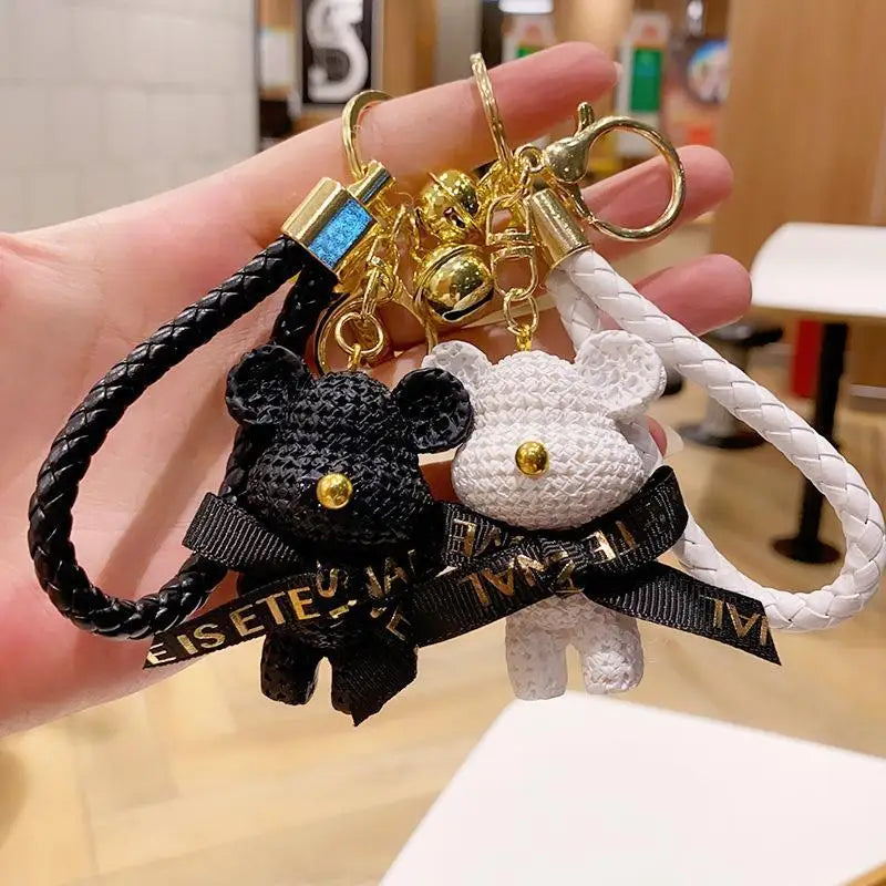 Niedlicher Taschenanhänger, Accessoire in Gold mit Teddybär - Anhänger