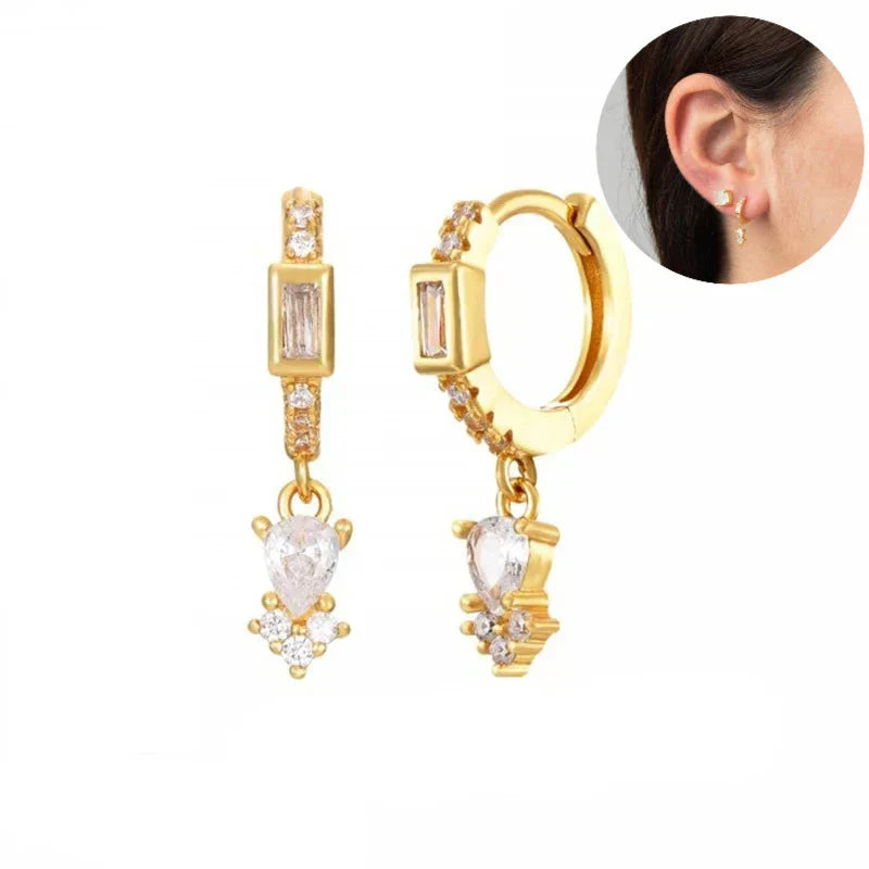 Elegante Ohrringe mit Glitzersteinen, elegant und schön