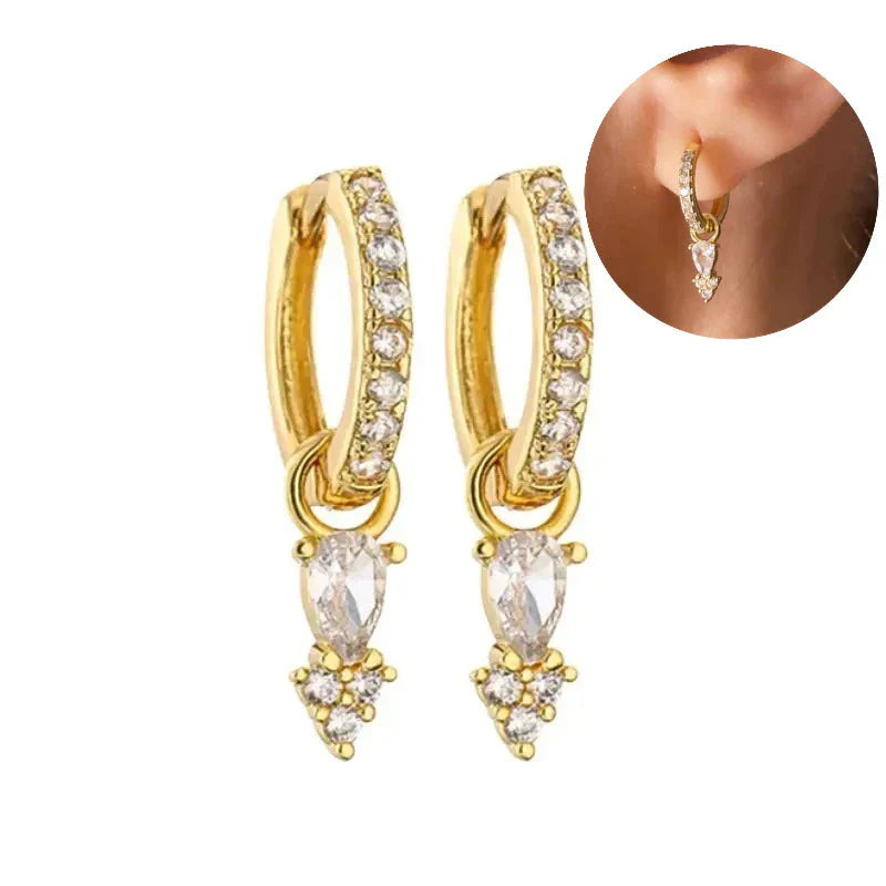 Elegante Ohrringe mit Glitzersteinen, elegant und schön
