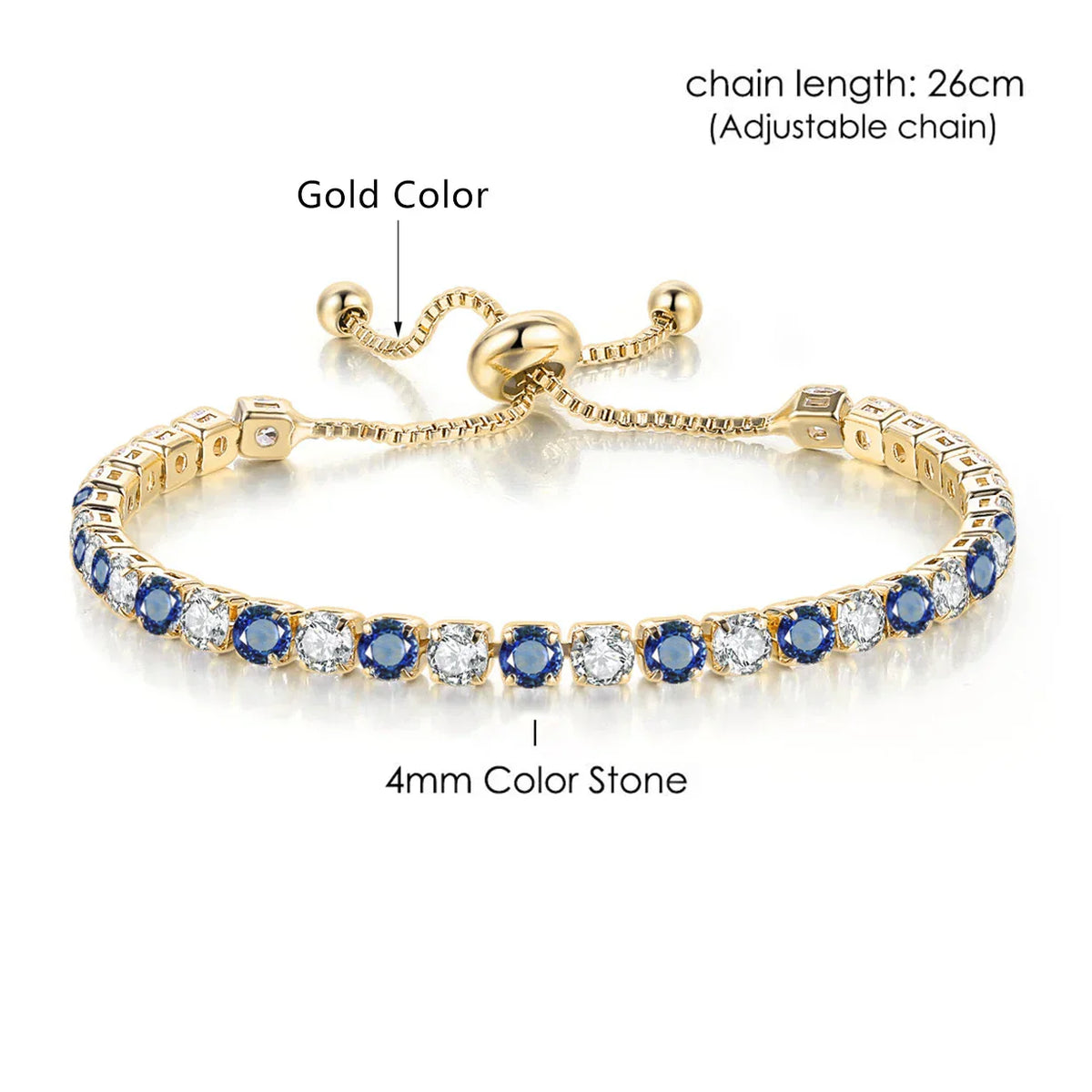 Elegante Armkette/ Armband in Roségold mit farbenfrohen Steinen