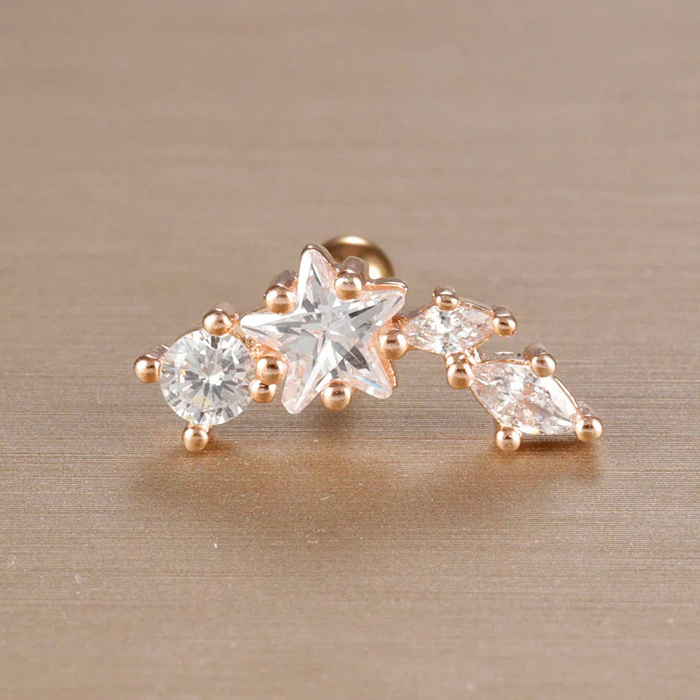 Elegante Ohrringe mit Glitzersteinen und Kugelverschluss