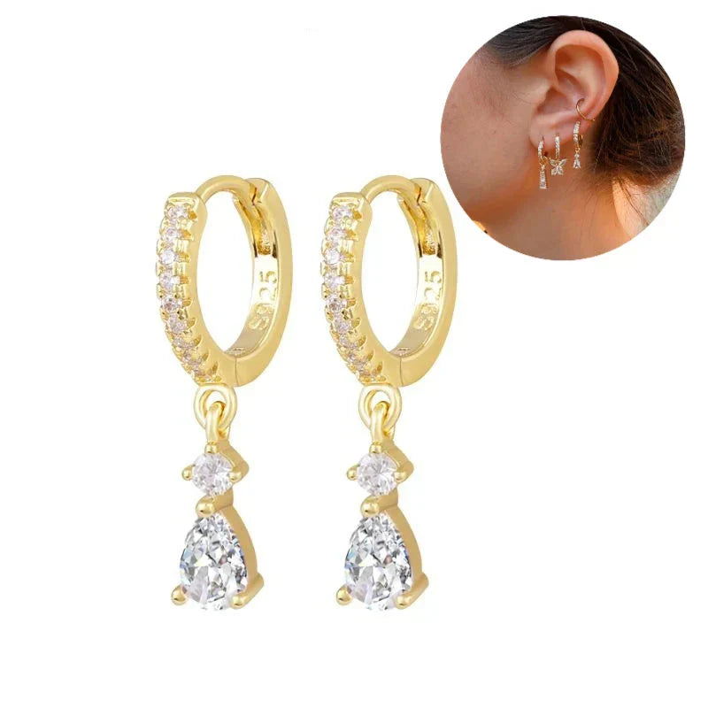 Elegante Ohrringe mit Glitzersteinen, elegant und schön