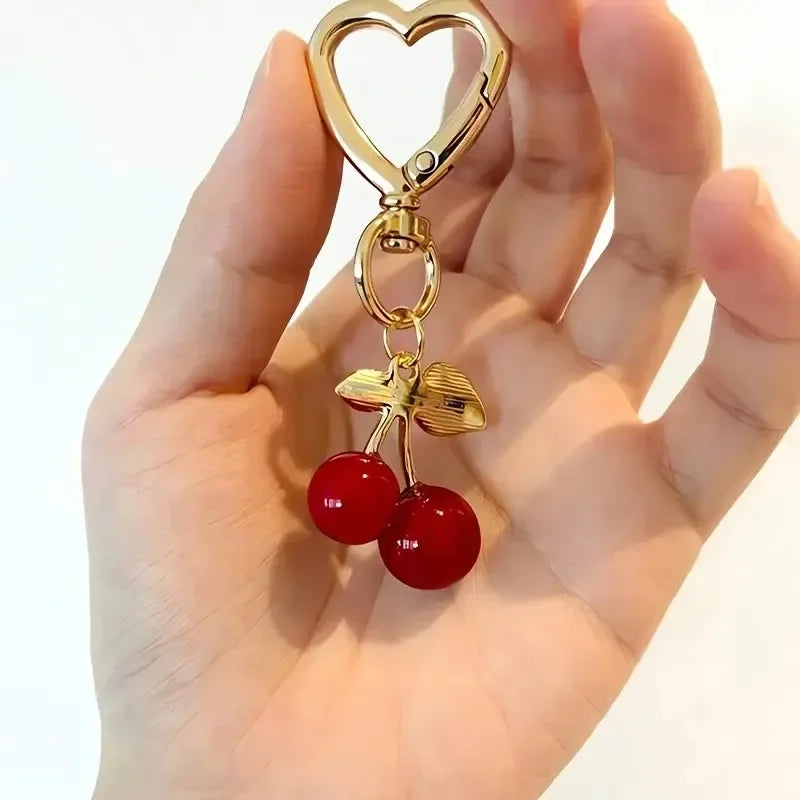 Niedlicher Taschenanhänger, Schlüsselanhänger mit Kirsch - Anhänger