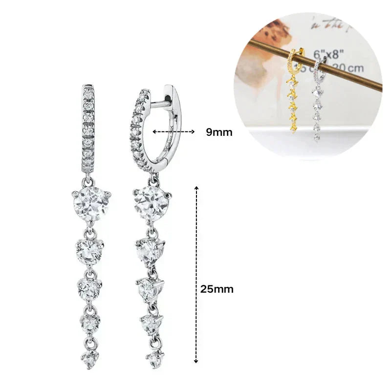 Elegante Ohrringe mit Glitzersteinen, elegant und schön
