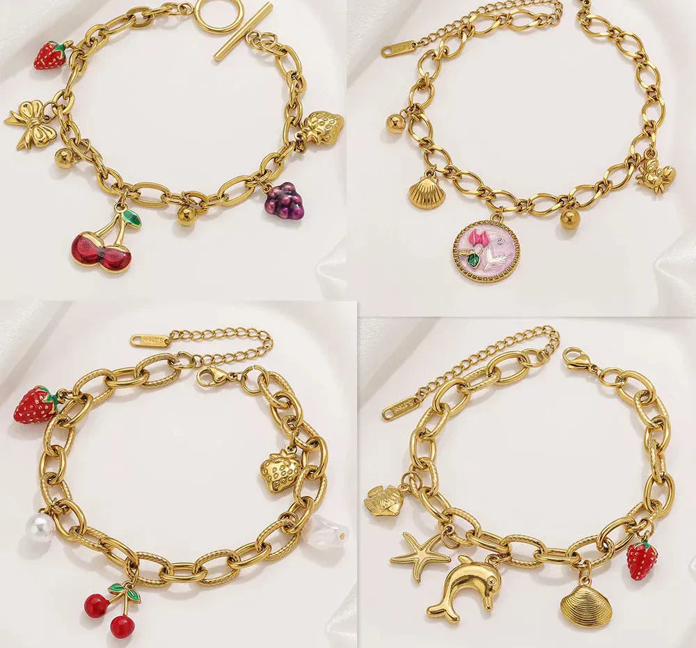 Elegantes Armband mit verschiedenen Motiv - Anhängern