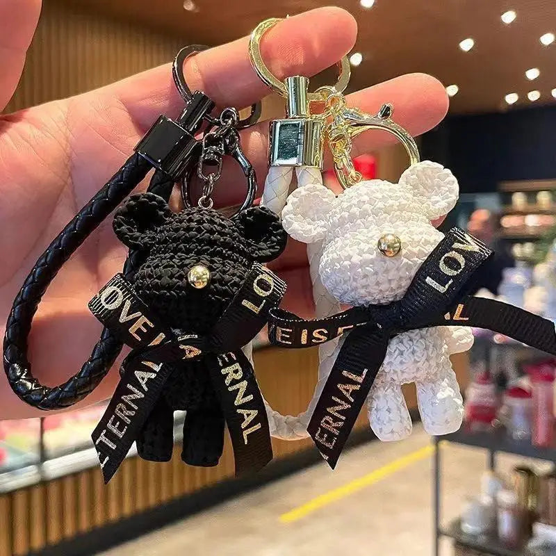 Niedlicher Taschenanhänger, Accessoire in Gold mit Teddybär - Anhänger
