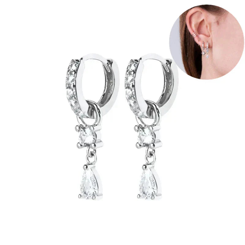Elegante Ohrringe mit Glitzersteinen, elegant und schön