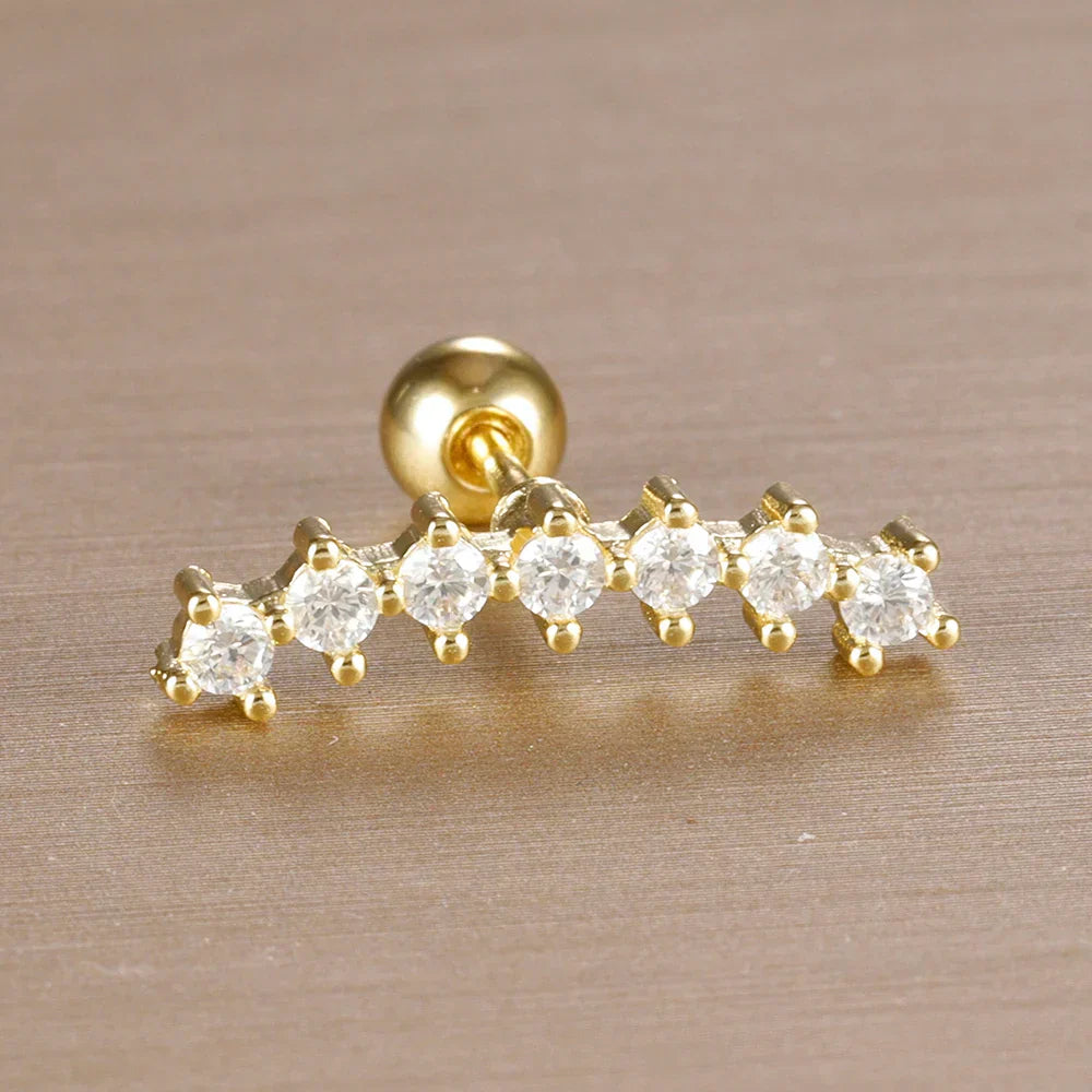 Elegante Ohrringe mit Glitzersteinen und Kugelverschluss