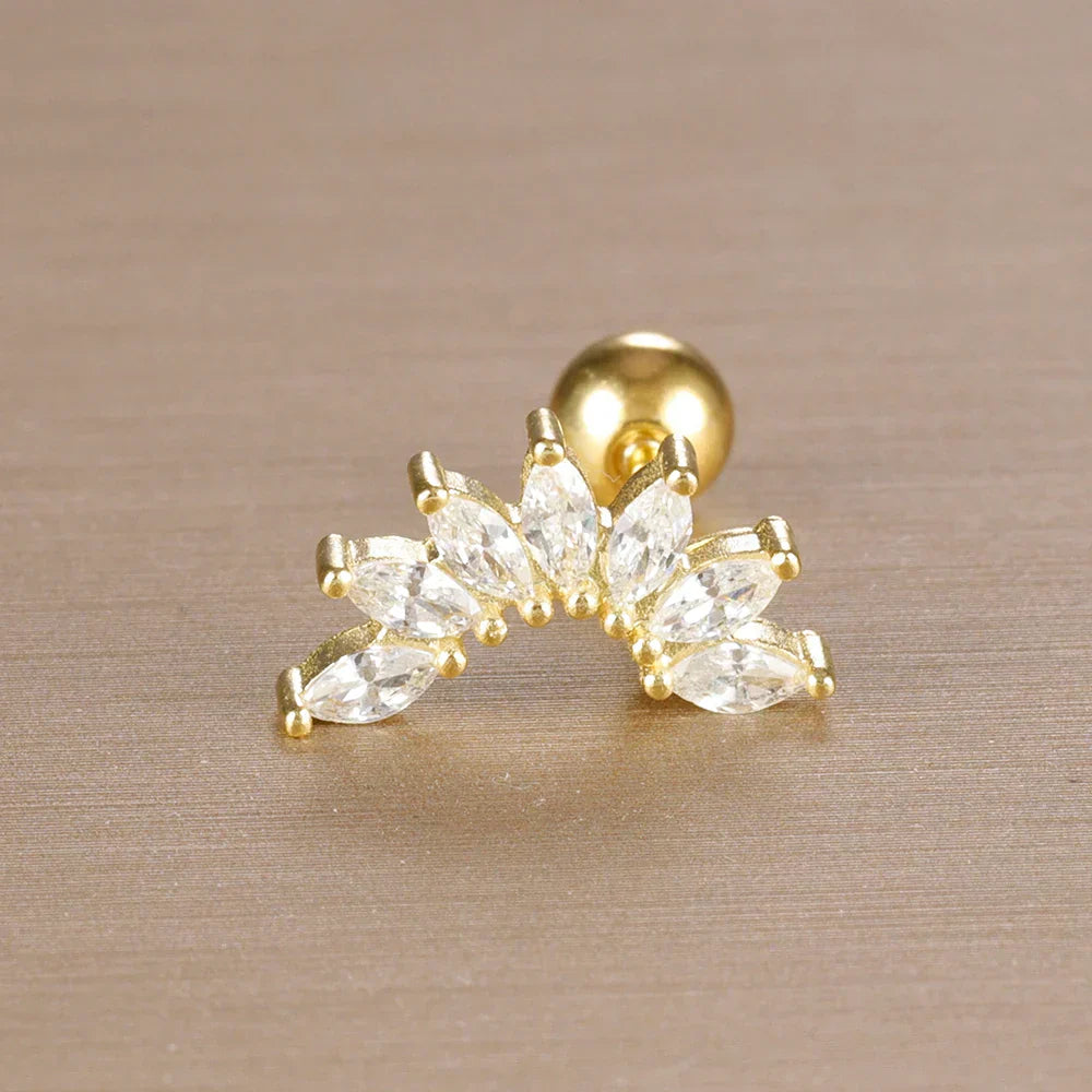Elegante Ohrringe mit Glitzersteinen und Kugelverschluss