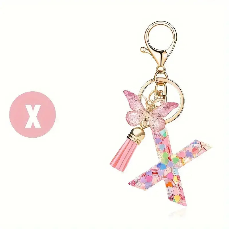 Niedlicher Taschenanhänger, Schlüsselanhänger mit Buchstaben-Anhänger