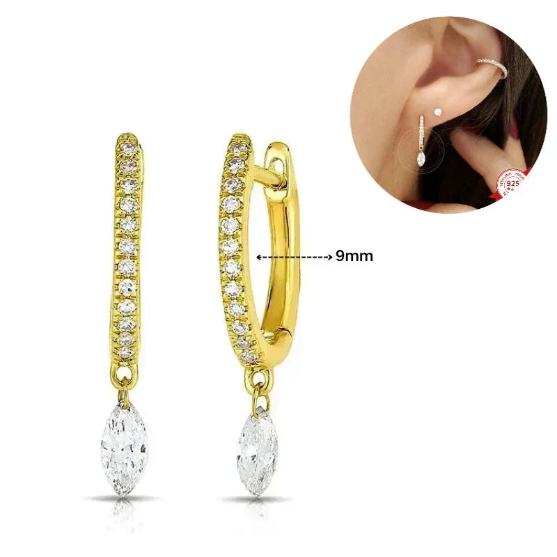 Elegante Ohrringe mit Glitzersteinen, elegant und schön