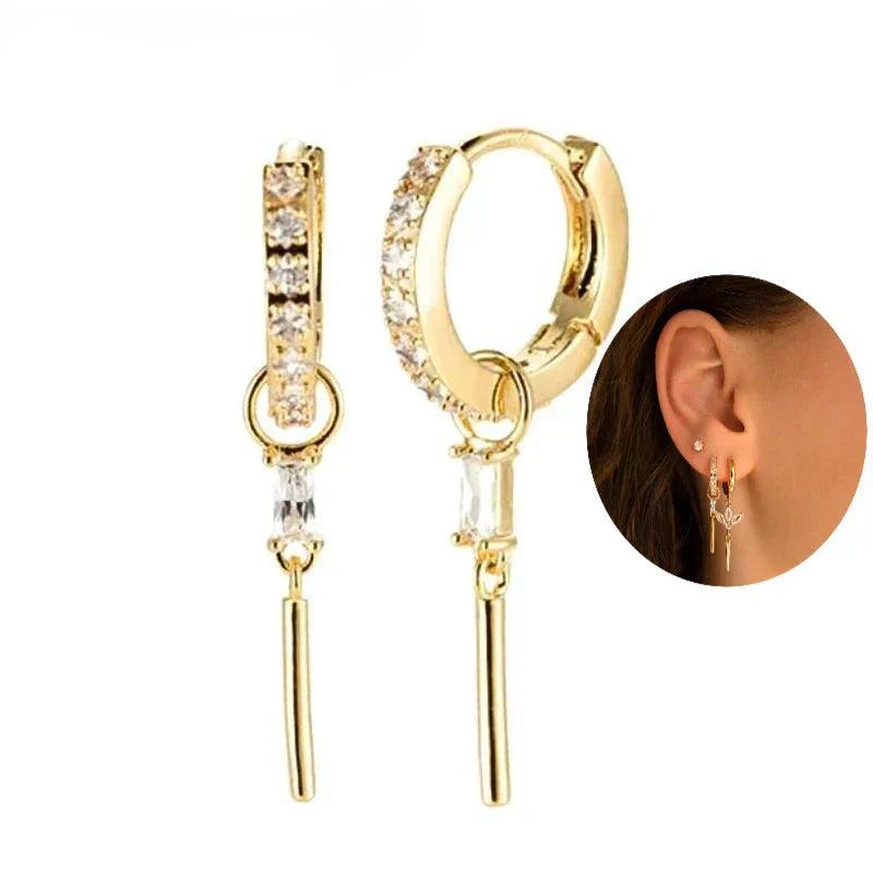 Elegante Ohrringe mit Glitzersteinen, elegant und schön