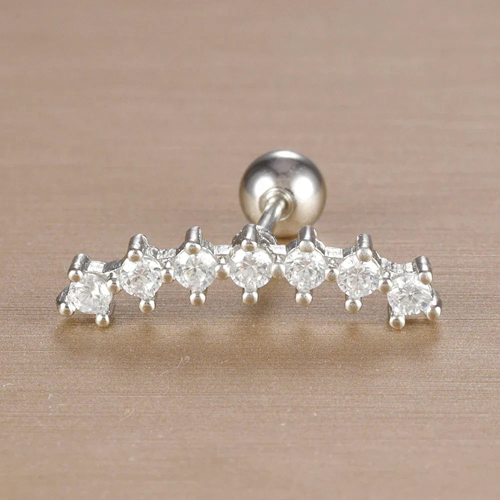 Elegante Ohrringe mit Glitzersteinen und Kugelverschluss