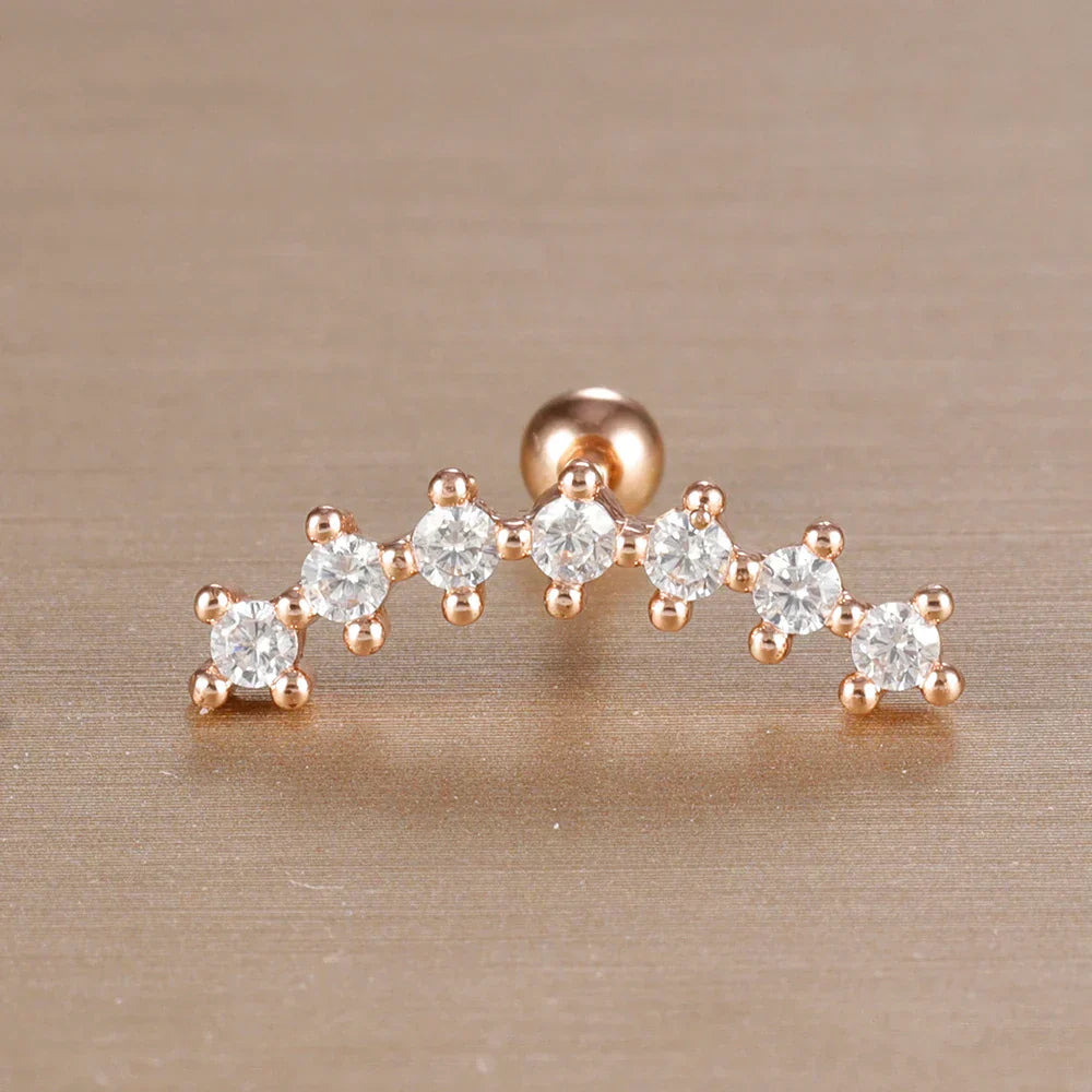Elegante Ohrringe mit Glitzersteinen und Kugelverschluss