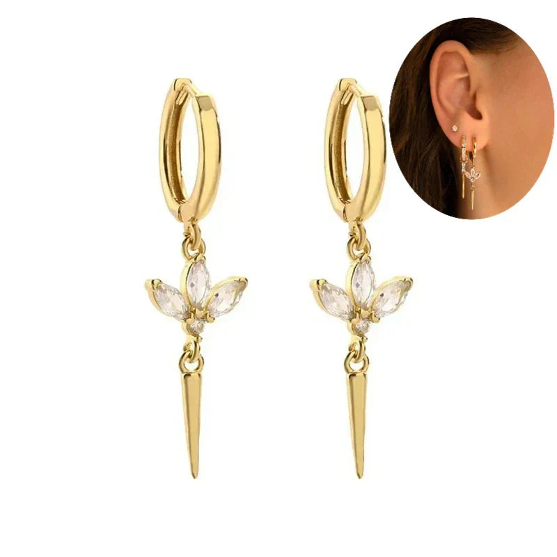 Elegante Ohrringe mit Glitzersteinen, elegant und schön