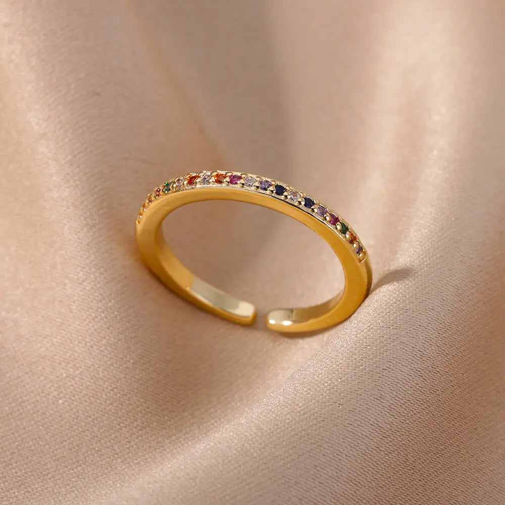 Eleganter Ring mit bunten Steinen, verschiedene Varianten