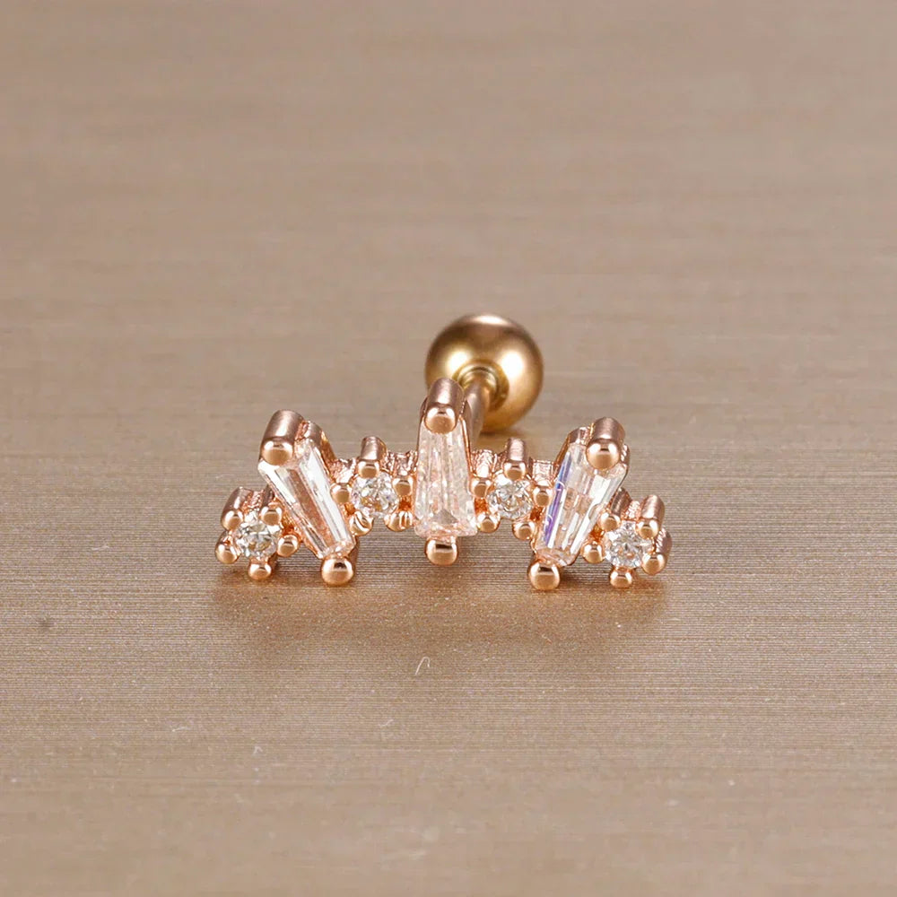 Elegante Ohrringe mit Glitzersteinen und Kugelverschluss